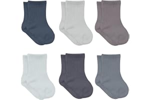 BISTYLE 6 paia di calzini per neonati da 0-6 mesi a 3 anni, in cotone, senza cuciture, per bambini e bambine