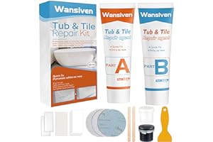 Wansiven Bathtub Repair Kit - Enamel Tub, Tile and Shower Tray Refinishing Kit for Scratches, Holes, Cracks - Waterproof Sink Repair