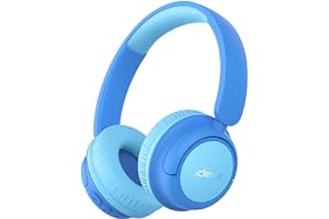 iClever Słuchawki Bluetooth dla dzieci, akumulator 60 h, ograniczenie głośności 74/85 dBA, dźwięk stereo, typ C, Bluetooth 5.4, bezprzewodowe słuchawki nauszne z mikrofonem, do tabletu/podróży