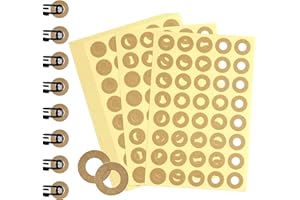 PEUTIER 4000 Pièces Oeillets Classeur Renforcé, Diamètre 6mm Feuilles Mobiles Protecteurs de Perforation en Papier Oeillets Classeur pour l'École la Maison et le Bureau Non Imprimables (Jaune)