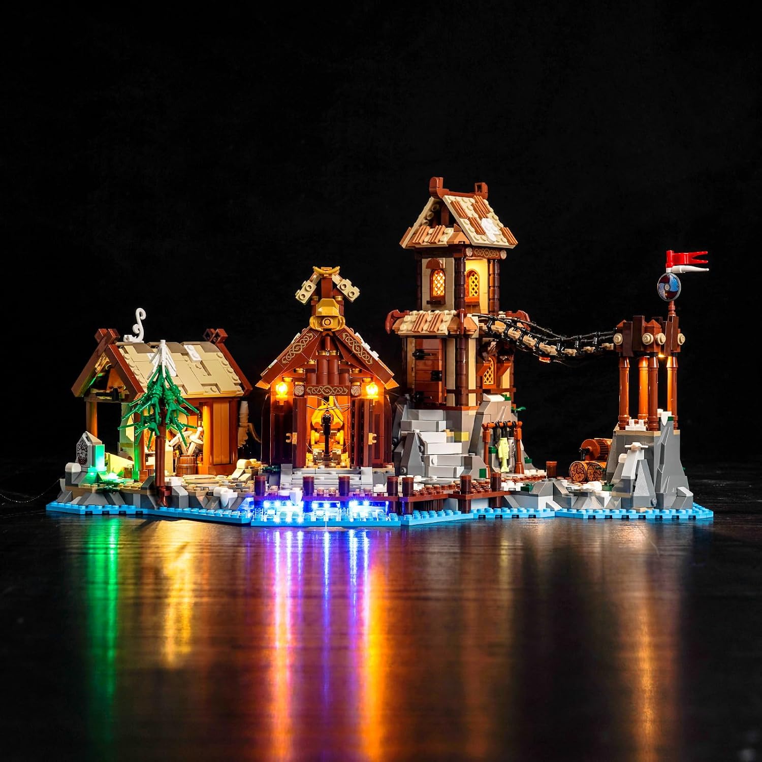 BrickBling Set de luces LED para Lego 21343 Viking Village (No Lego), set de iluminación decorativa para Lego Ideas 21343 villa vikinga juguete creativo – versión estándar, DE-P55001-21343