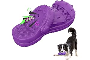 LACCEN Jouet Chien Indestructible, Jouets à Mâcher pour Chien, Jouet de Dentition en Caoutchouc Durable, Interactif Jouet Chien Couineur pour Petits Moyens Grande Chiens (Violet)