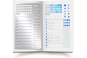 ‎INFUNLY INFUNLY Metall-Tagebuch-Schablonen Planungsformular Metallschablone Gerade Linien Edelstahl Zeichnen Malen Schablone Lesezeichen Metallschablone Für Journaling Kalender Zeitplan Tagebuch Scrapbooking