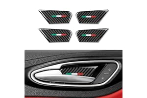 OYDDL 4 pegatinas de fibra de carbono para puerta interior adhesivo decoración compatible con Alfa Romeo Giulia Stelvio 2017 2018 2019 2020 2021 2022 2023 accesorios (ES)