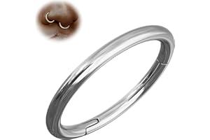 BodyBonita 1Pcs G23 Titanio Piercing Nariz - 20G/18G/16G Joyas para Perforar la Nariz Septum Piercing Cartílago labial Hélice Daith Concha Trago Torre Labret Ombligo Oro/Plata/Negro 6 mm-12 mm