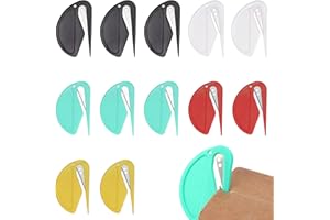 SODWES 12 PCS Ouvre Lettre Coupe Papier,Couteau à Enveloppe,Ouvre Enveloppe En Plastique, Ouvre-Lettre En Plastique,Mini Cutter Ouvre Colis,Mini Ouvre-Lettres En Plastique,Pour Les Enveloppes, Les Boîtes