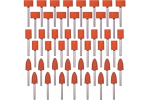 VISSQH 42 pezzi Testa di Levigatura e Lucidatura,testa della mola per Accessorio Smerigliatura Dremel con gambo da 1/8 di pollice per Smerigliatura, Lucidatura e Sbavatura