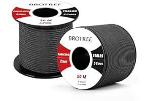 BROTREE Linka nylonowa Paracord z 3 sznurkami, odporna na rozdarcie warstwa rdzeniowa linka (standardowa, odblaskowa)
