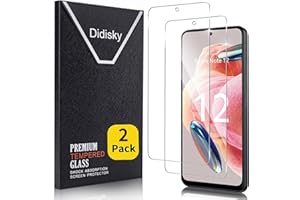 Didisky Lot de 2 Protecteur Verre Trempé pour Redmi Note 12 4G, 5G, (Pas pour Redmi 12/ Redmi 12C), Film Protection écran, dureté 9H, Pas de Bulles, Haute définition