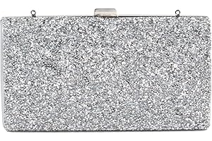 SUKUTU Bolso de mano de noche brillante para mujer, bolso de noche con diamantes de imitación, bolso de hombro con cadena, bolsos de boda