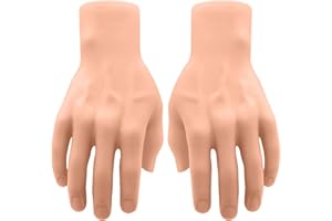 JOYIN 2 pezzi Mani umano realistiche spaventose per decorazione Halloween Puntelli spettacolo Photo booth Trick or treating Puntelli costume Casa stregata Colore beige