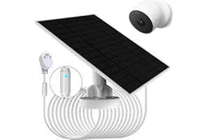 LIFEMOI modèle actualisé Panneau solaire 6W compatible avec Google Nest Camera Outdoor & Indoor et 2ème génération (version batterie), installation facile, IP66, câble de charge de 4m
