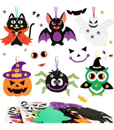 Kit DIY Citrouille Halloween - 24 Pièces En Mousse, Autocollants, Feuilles, Pour Enfants à Partir De 3 Ans