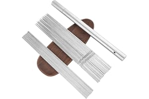 QQ CAT Lot de 40pcs Brochettes de Barbecue en Acier Inoxydable de 40 cm (10 pcs x 0,5 cm de largeur Plat bâtons, 10 pcs x 0,8 cm de largeur Plat bâtons, 20 pcs rondes bâtons) avec tube de métal Rangement