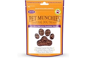 Pet Munchies Liver and Chicken Dog Training Treats, Grain Free Tasty Bites with Natural Real Meat, Low in Fat and High in Protein 150g
