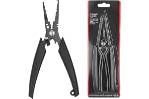 Fishing Pliers, Teflon Coated Hook Remover Tool, Multi-Function Split Ring Pliers with Line Cutter, Saltwater Resistant Angler Gear for Deep Sea, Ice, Surf Fishing