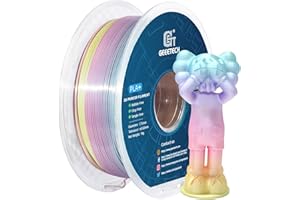 GEEETECH Filamento PLA 1.75mm Multicolor,Impresora 3D Filamento PLA 1KG Carrete,Rainbow silk light color