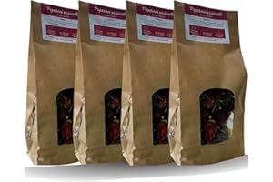 Peperoni Essiccati per Peperoni Cruschi - 100% Naturali e Artigianali - Essiccazione Tradizionale per Frittura - Specialità Calabro-Lucana - Val D'Esaro - 4 Confez da 150g