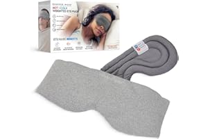 SHARPER IMAGE - Masque De Nuit Lesté - Soulagement Des Yeux - Migraine - Thermothérapie Chaud/Froid - Réduction Stress Et Cernes - Réutilisable Et Durable - Bien-être - Relaxation Nocturne