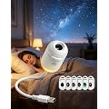Comauo HD 5D Holographic Ocean & Galaxy Projector White Night Light，3