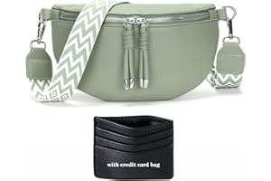 SOGYECS Bauchtasche Damen Veganes Leder Crossbody Bag Damen Umhängetasche Damen Klein Handytasche Zum Umhängen Hellgrün