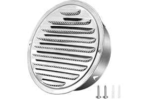 TESSTSY Rejilla de Escape de Acero Inoxidable 100mm,Rejilla de Ventilación Exterior,Salida de Humos Exterior,Campana de Ventilación Exterior Redonda para Pared Rejilla de Ventilación para Conducto Circular