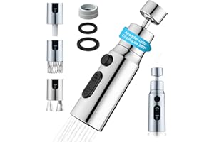 VIPA Adaptador Grifo Cocina - 3 Modos Ajustable - Aireador Grifo Cocina de 360º con Adaptador - Adaptador Universal para Grifos - Boquilla de Grifo Universal - Grifo Filtrado a Prueba de Salpicaduras