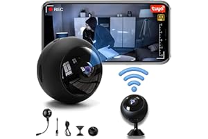 SURKOS Mini Camara Espia Oculta, Camara Vigilancia Interior 4K Super-HD, Compatible con Alexa, Google, SmartThings e IFTTT, App TUYASMART, Magnética, Sensor de Movimiento y Visión Nocturna, Versión 2025