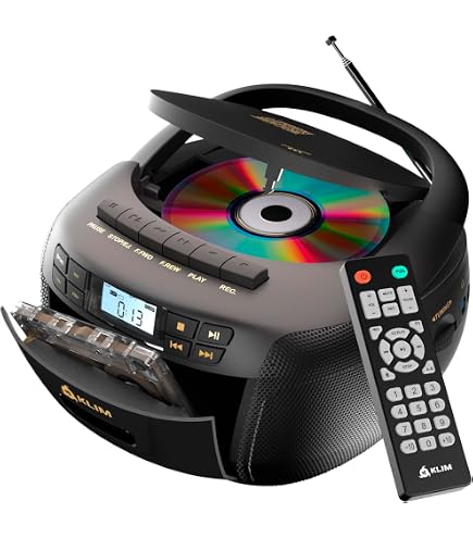 Majestic AH 1262R AX – Boom Box Portatile Con Lettore CD, Ingresso AUX-IN, Doppia Alimentazione (AC O Batterie), Bianco/Rosso
