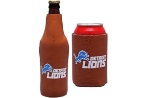 Kolder Football Can & Bottle Holder Insulator Beverage Huggie Cooler (Detroit Pigskin (Lions)), KLDRSET2