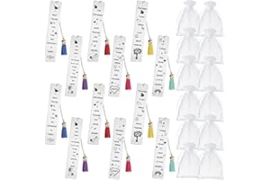 Dianelhall 12 Sets Teacher Appreciation Gifts 12 Teacher Appreciation Bookmark with Organza Bag Set Thank You Gifts for Women Men Tutors Teaching Assistant Counselor