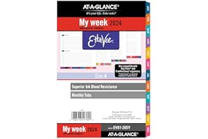 AT-A-GLANCE 2024 Weekly & Monthly Planner Refill, 5-1/2" x 8-1/2", Desk Size, Loose-Leaf, EttaVee (EV81-285Y-24)