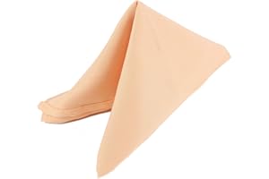 WedDecor 20 Inch Peach Cotton Polyester Table Napkin for Home, Hotel, Dinning, Wedding, Banquet, Party, Events, Hemmed Edges Lightweight & Machine Washable, Single