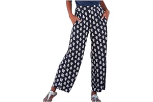 sutelang lurryly Pantalon Fluide Femme été Pantalon décontracté Taille Haute Fleurs Femmes Boho Harem Pantalon Chic et Elegant Floral Imprimer Élastiquée Taille Pantalon Grande Taille