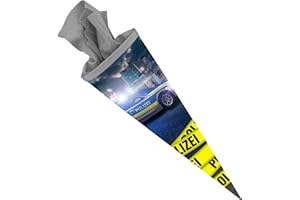 itenga Schultüte 70cm groß rund Polizei Einschulung Schulanfang - Zuckertüte für Jungen mit Polizeiauto