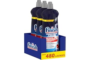 Finish Liquide de Rinçage Brillance et Séchage- Produit Lave-Vaisselle - Jusqu'à 480 lavages - 2400ml en Lot de 3