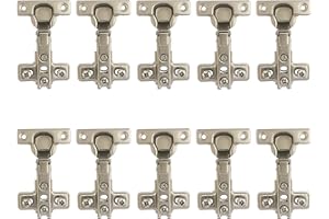 LIKERAINY 95 Degree Full Overlay Hinges 26mm Without Damper Kitchen Cabinet Cupboard Wardrobe Door Hinge Pack of 10