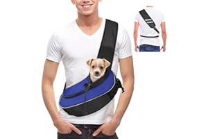 Gloppie Sac de Transport pour Chiot Chien Chat Sac Bandoulière Fourre-Tout avec Multiples Poches de Rangement Sac de Voayge Main-Libre pour Petits Animaux Jusqu'à 2,7kg, Taille S & Bleu Klein