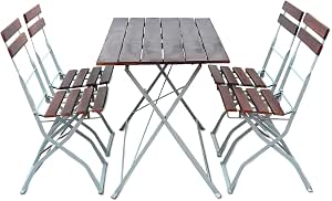 Amazon.de: Biergarten Sitzgruppe TISCH+4 STÜHLE ...