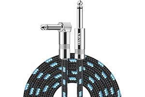 Sovvid Gitarrenkabel Kabel, 4.6m Professionelles Instrumentenkabel E-Gitarre Kabel Aktualisierte, 1/4 TS Kabel Gitarre Bass Mandoline Keyboard und Pro Audio, Rechtwinklig zu Gerade
