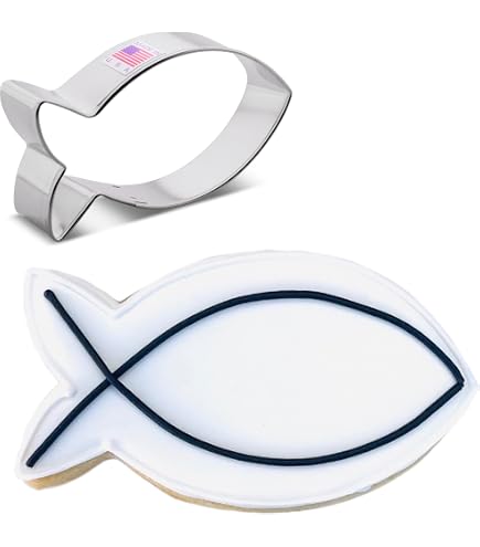 Staedter King Fish Shape Cookie Cutter, Argento