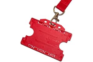 ALG ID Cards® 20mm Polyester Lanyard with Double Sided ID Card Badge Holder (Red)