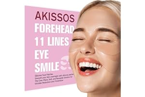 Akissos Patchs anti-rides en silicone réutilisable pour les rides, les rides du front, 11 lignes, les yeux - Utilisé pendant la nuit - Patchs pour les yeux réutilisables