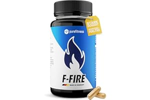 Purefitness F-FIRE für den Stoffwechsel* mit Koffein & Grüntee I 100 stark dosierte Kapseln für den Tag + Vitamin B1, B2, B6, B12 & Niacin I Für Frauen & Männer