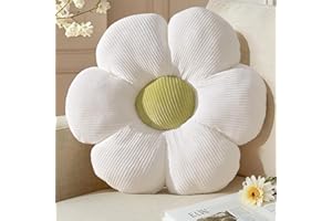Yhoelata Cuscino Fiore Bianco, Cuscino da Pavimento Estetico per Camera, Cuscino Decorativo Margherita per Cameretta Bambini, Decorazione Preppy per Stanza, Cuscino per Divano 38 cm