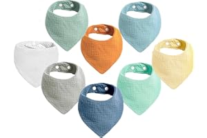 SLOSH Bavoirs Bébé Naissance Bebe Nouveau Né Bandana Coton Doux Absorbant Respirent les nourrissons Unisex Garçons Filles