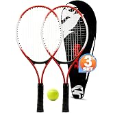 SET OF 3 Deluxe 21 Inch Kids Teen Tennis Racket SET Kids Tennis L2 Grip with Bag 53 cm 670