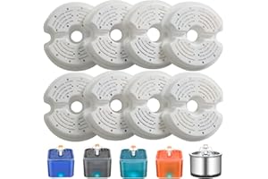 PewinGo Filtro Fuente para Gatos,8 Piezas de Filtros de Bebedero Gatos, Filtros de Repuesto para Fuente 2 L con Resina y Carbón Activado
