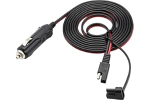AAOTOKK 16AWG 12V Enchufe Macho del Encendedor Cigarrillos al SAE 2 Pines Liberación Rápida Conector Desconexión Enchufe Cable Carga con Fusible (2.4m/7.8ft-M)
