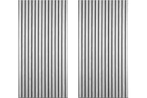 Decoranddecor Acoustic Slat Wood Wall Panels and Ceiling Panelsling Decorative 3D MDF 120 cm x 60 cm - Grey - 2 Pack